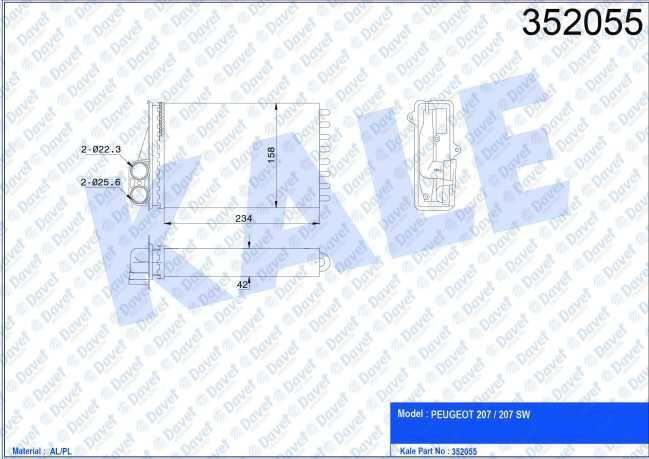 KALE 352055 Kalorifer Radyatoru Peugeot 207 / 207 Sw 1.4-1.6 Hdi 06>